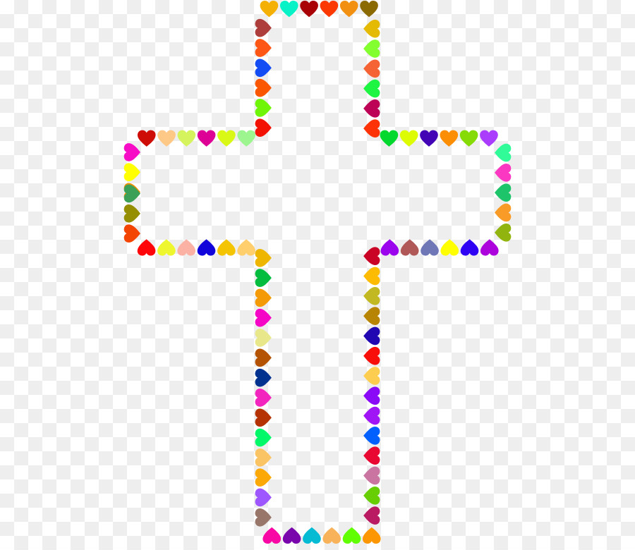 Croix De Coeur Colorée，Cœurs PNG