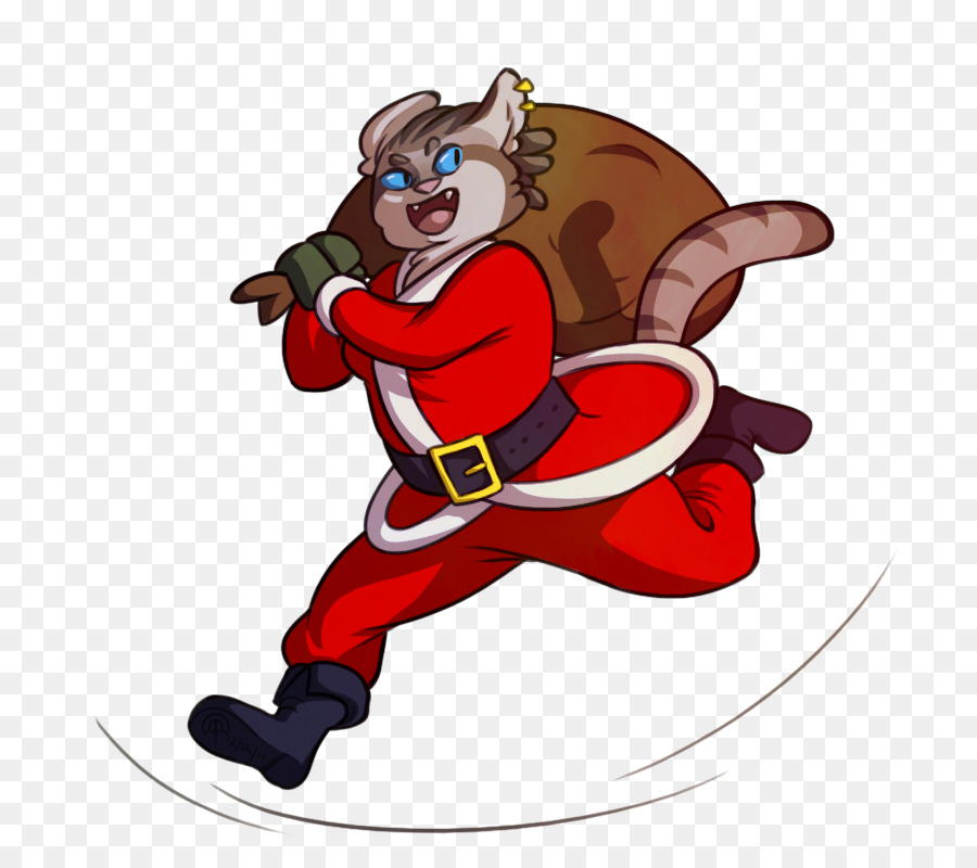 Chat En Costume De Père Noël，Père Noël PNG