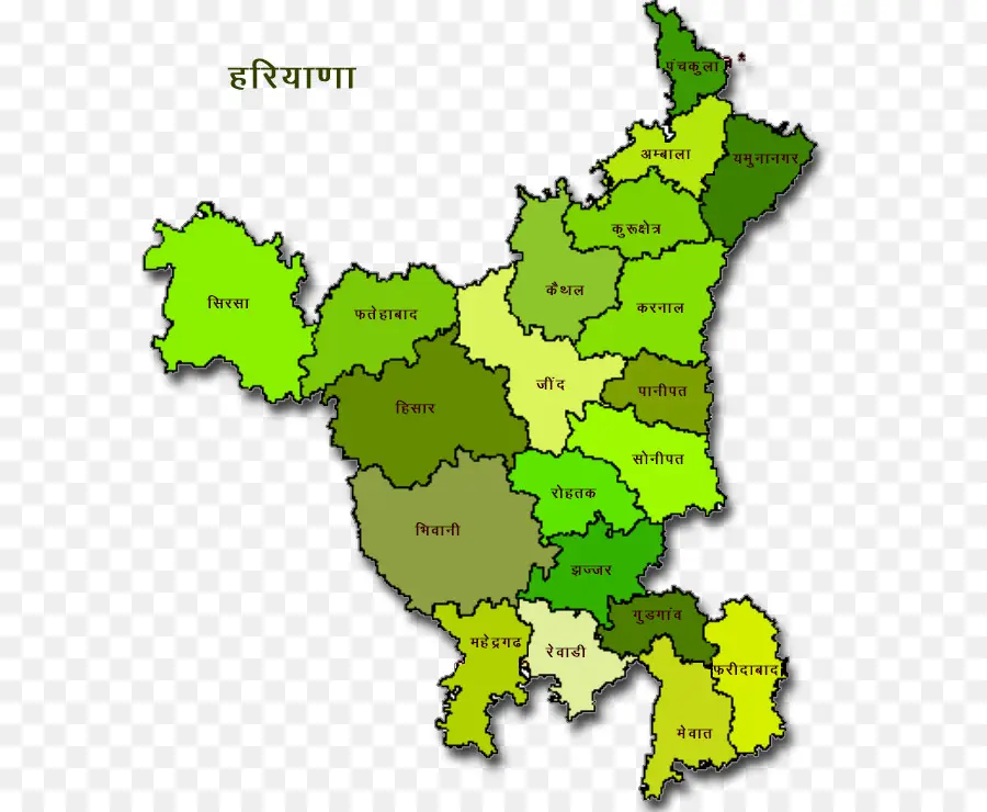 Carte De L'haryana，Quartiers PNG