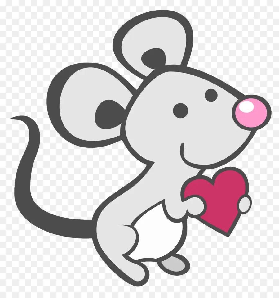 Souris Mignonne，Cœur PNG