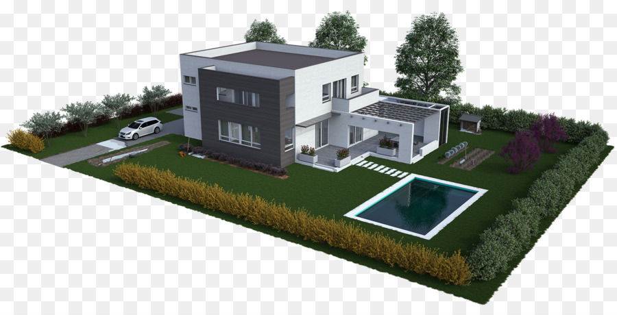 Maison Moderne，Jardin PNG