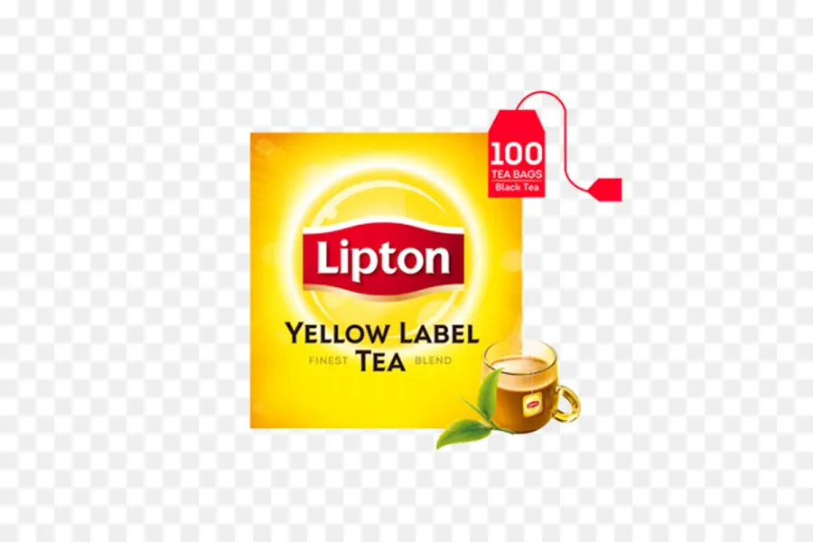 Thé Lipton，étiquette Jaune PNG