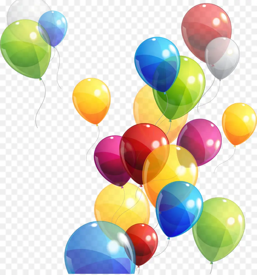 Ballons Colorés，Faire La Fête PNG