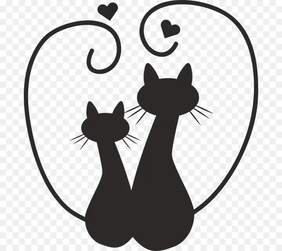 Deux Chats，Cœurs PNG