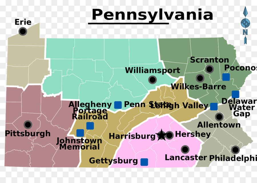 Régions De Pennsylvanie，Nord Ouest En Pennsylvanie PNG