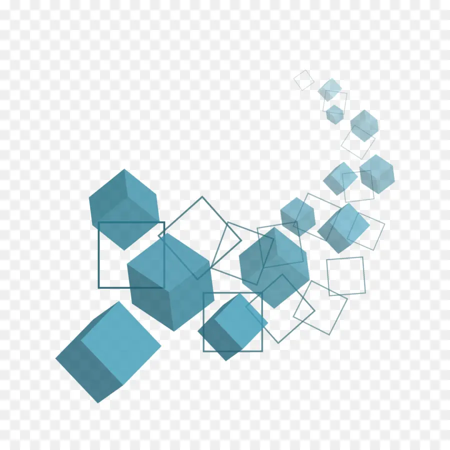 Cubes，Bleu PNG