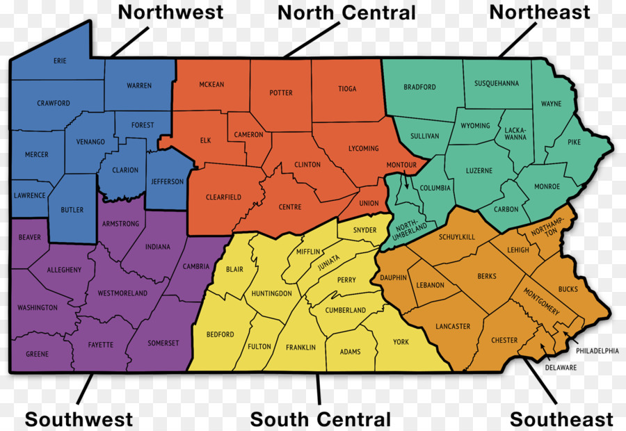 Les Régions De Pennsylvanie，Le Nord Est De La Pennsylvanie PNG