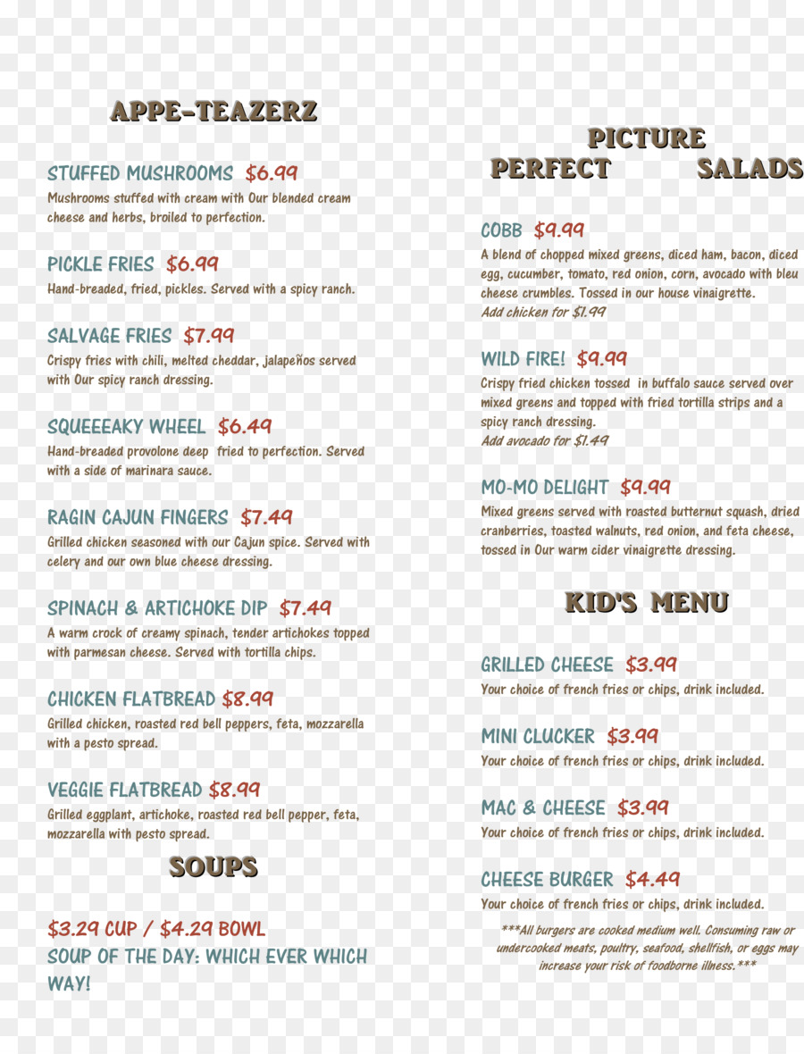 Menu，Doubler PNG