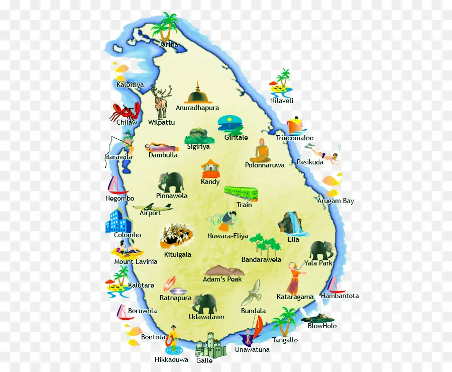 Carte Du Sri Lanka，Tourisme PNG