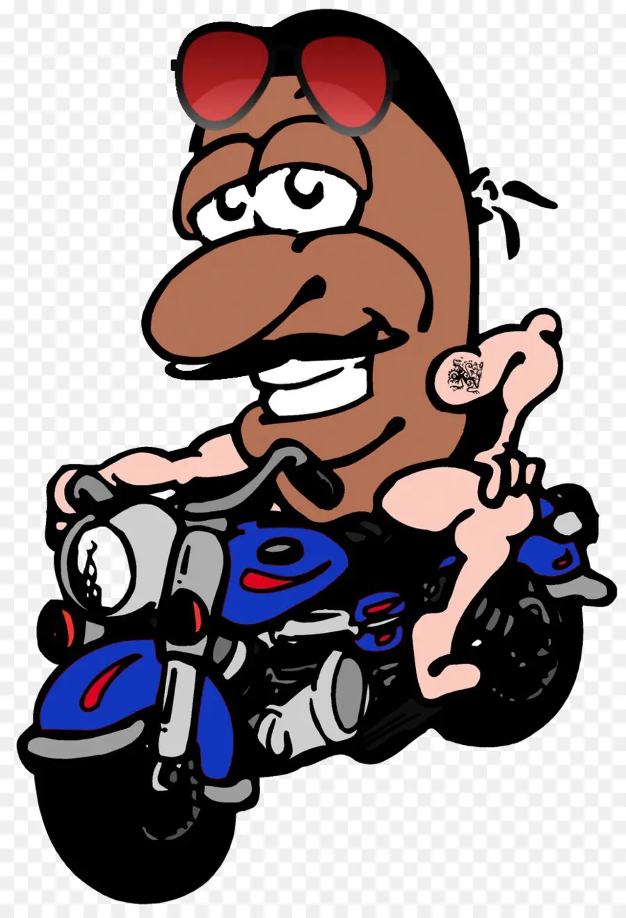 Motard De Dessin Animé，Moto PNG