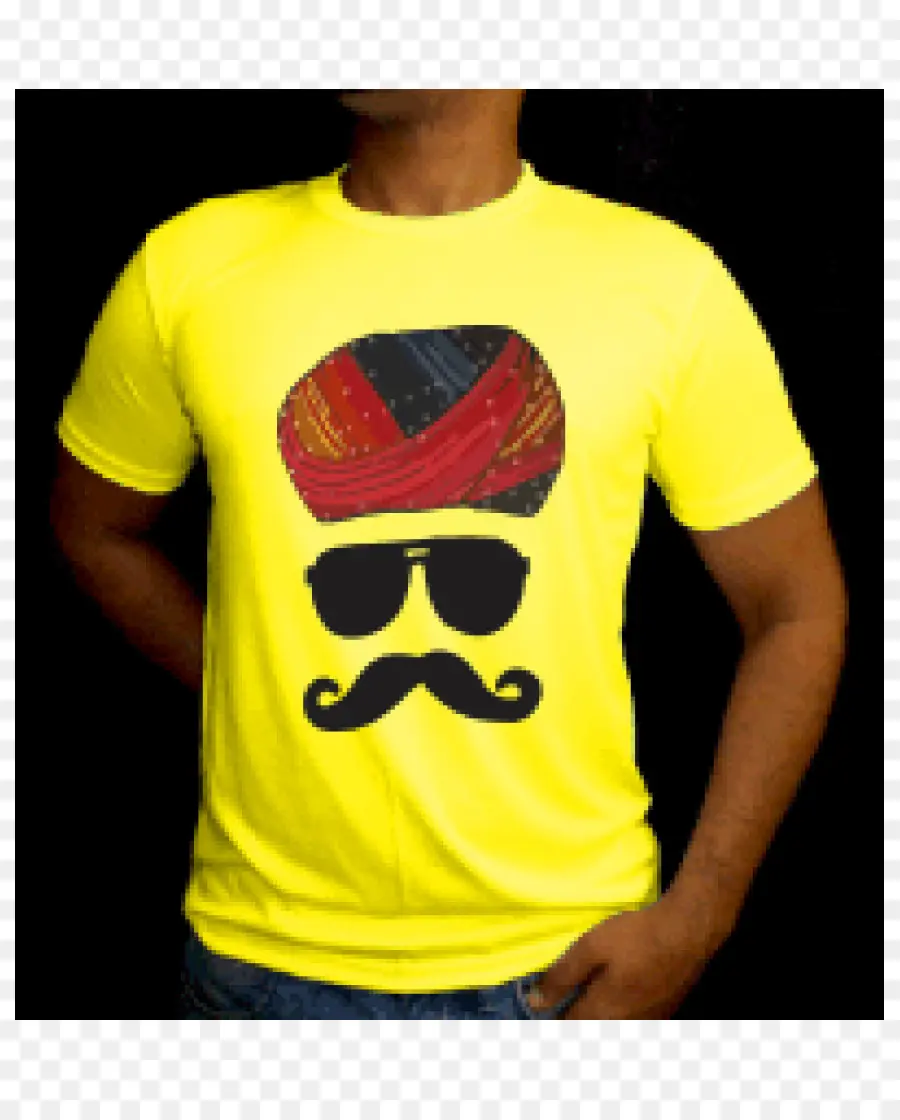 T Shirt Jaune，Moustache PNG