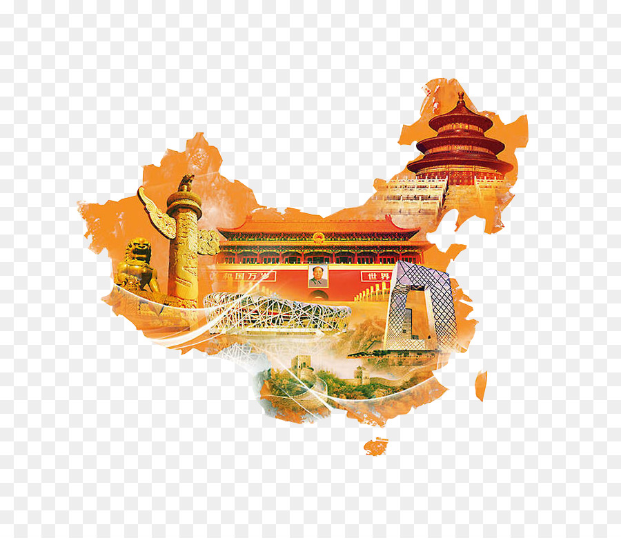 Carte De La Chine，Points De Repère PNG