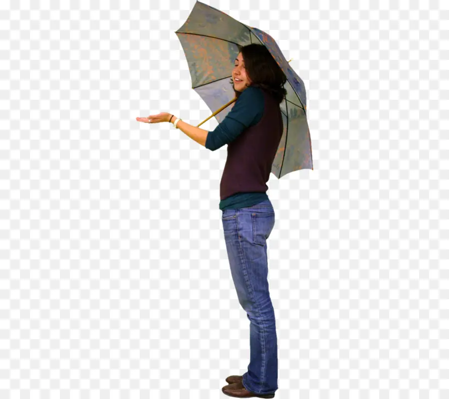 Femme Avec Parapluie，Pluie PNG