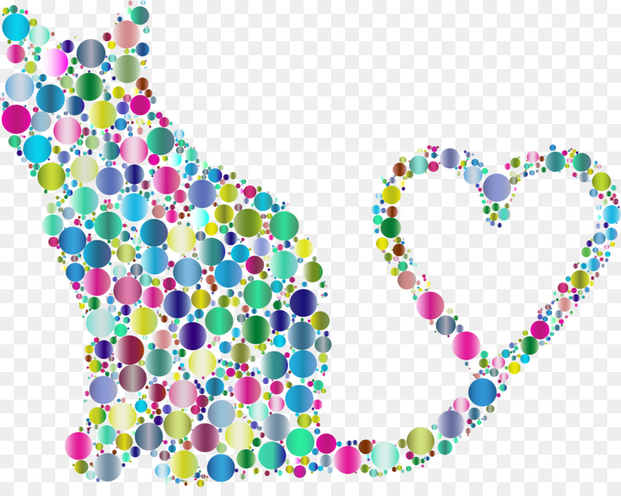 Chat Coeur，Coloré PNG