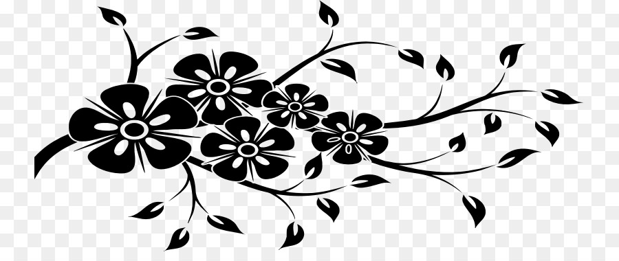 Motif Floral Noir，Fleur PNG