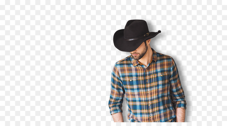 Homme Au Chapeau De Cowboy，Chemise à Carreaux PNG