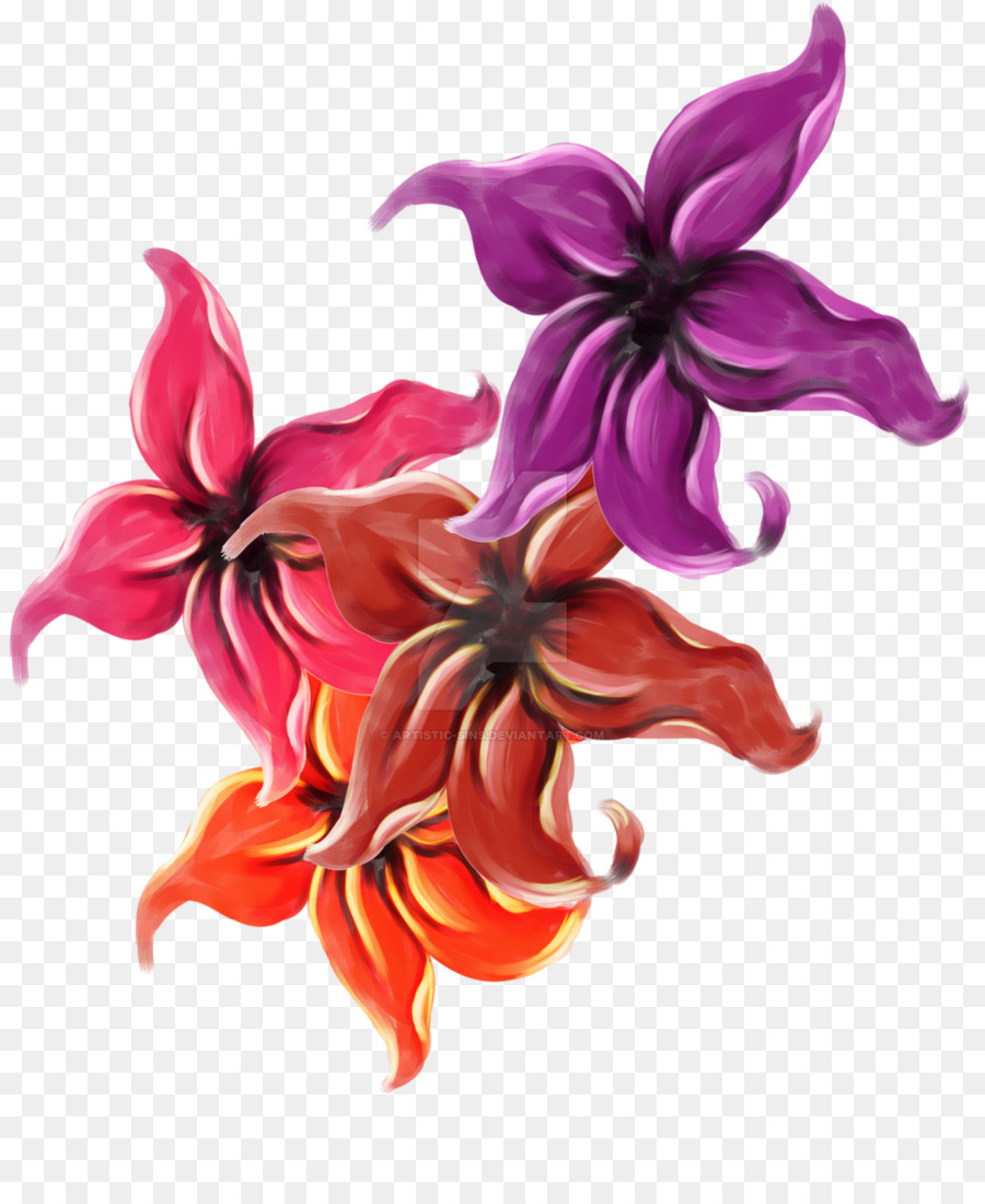 Les Fleurs Coupées，Magenta PNG