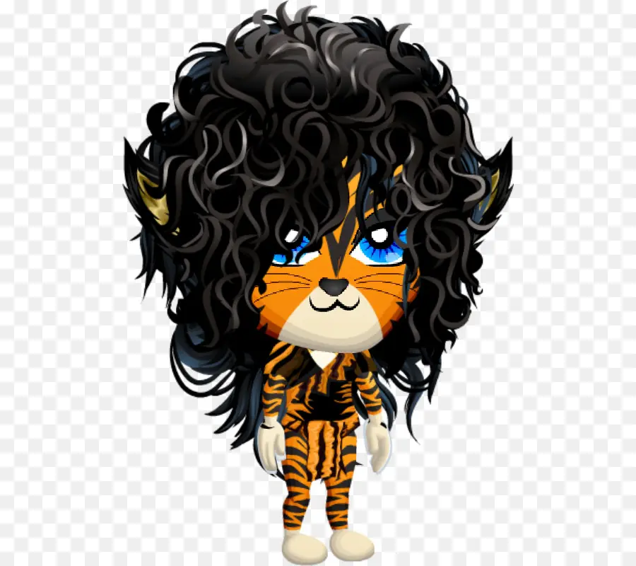 Caractère Du Tigre，Cheveux Bouclés PNG