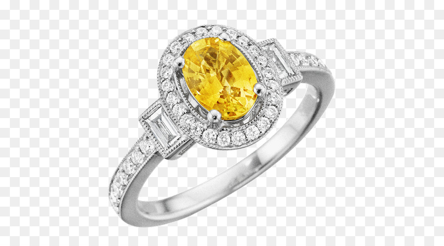 Bague Gemme Jaune，Diamant PNG