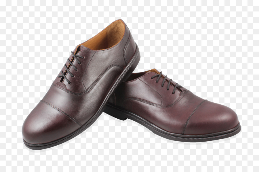 Chaussure En Cuir Marron，À Lacets PNG