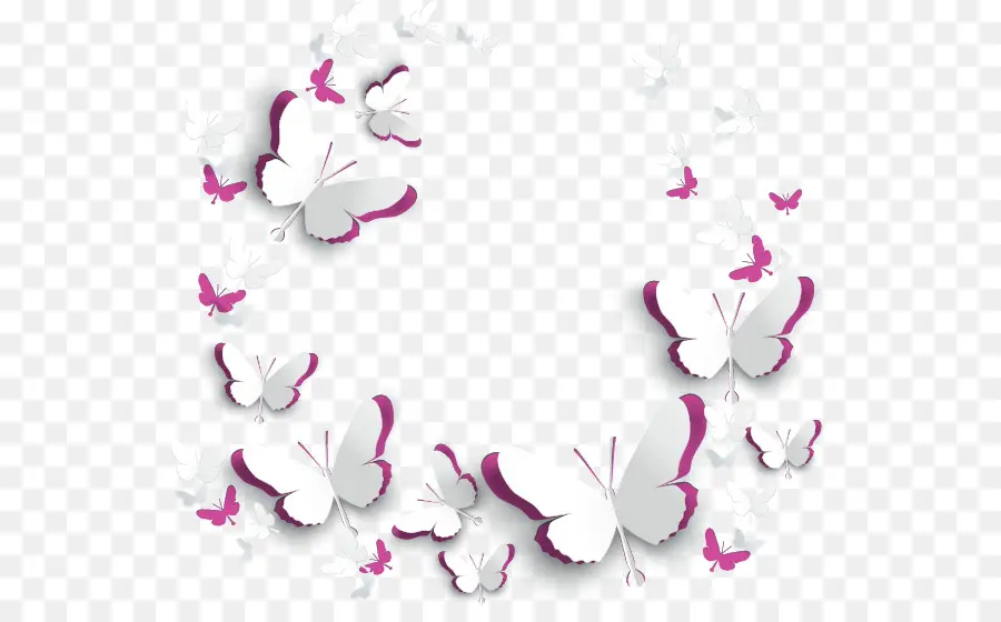 Papillons Roses，Insectes PNG