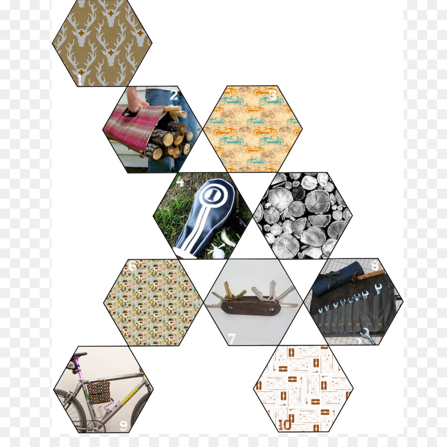 Collage Hexagonal，Hexagone PNG