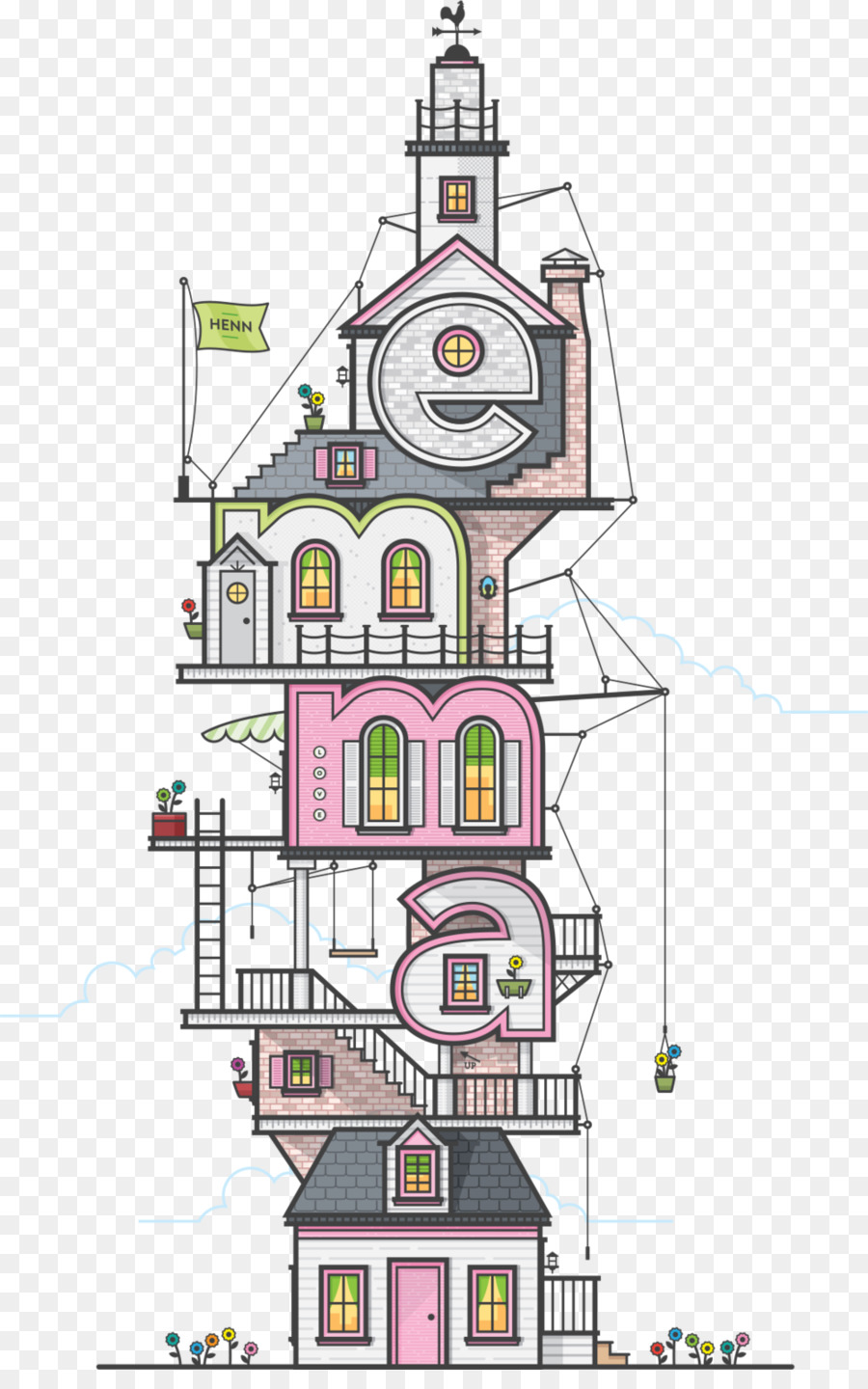 Maison De Griffonnage，Illustration PNG