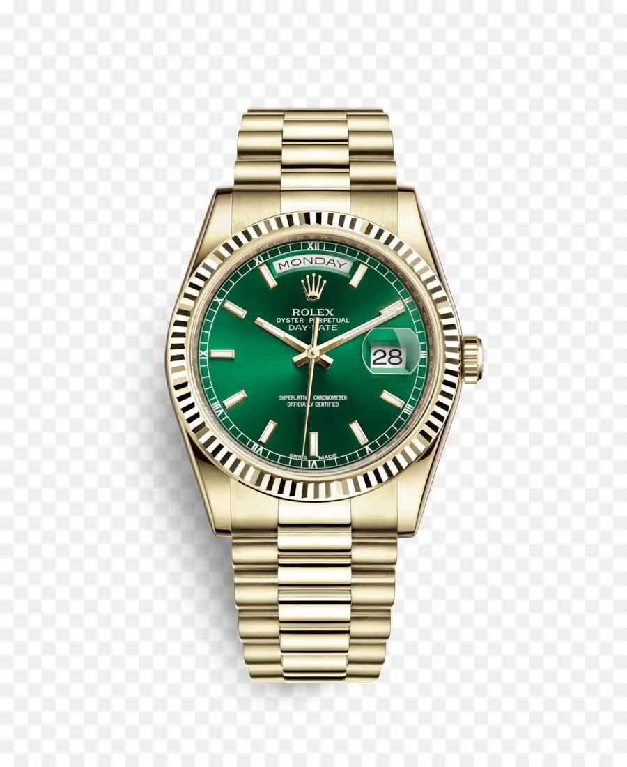 Montre En Or，Cadran Vert PNG