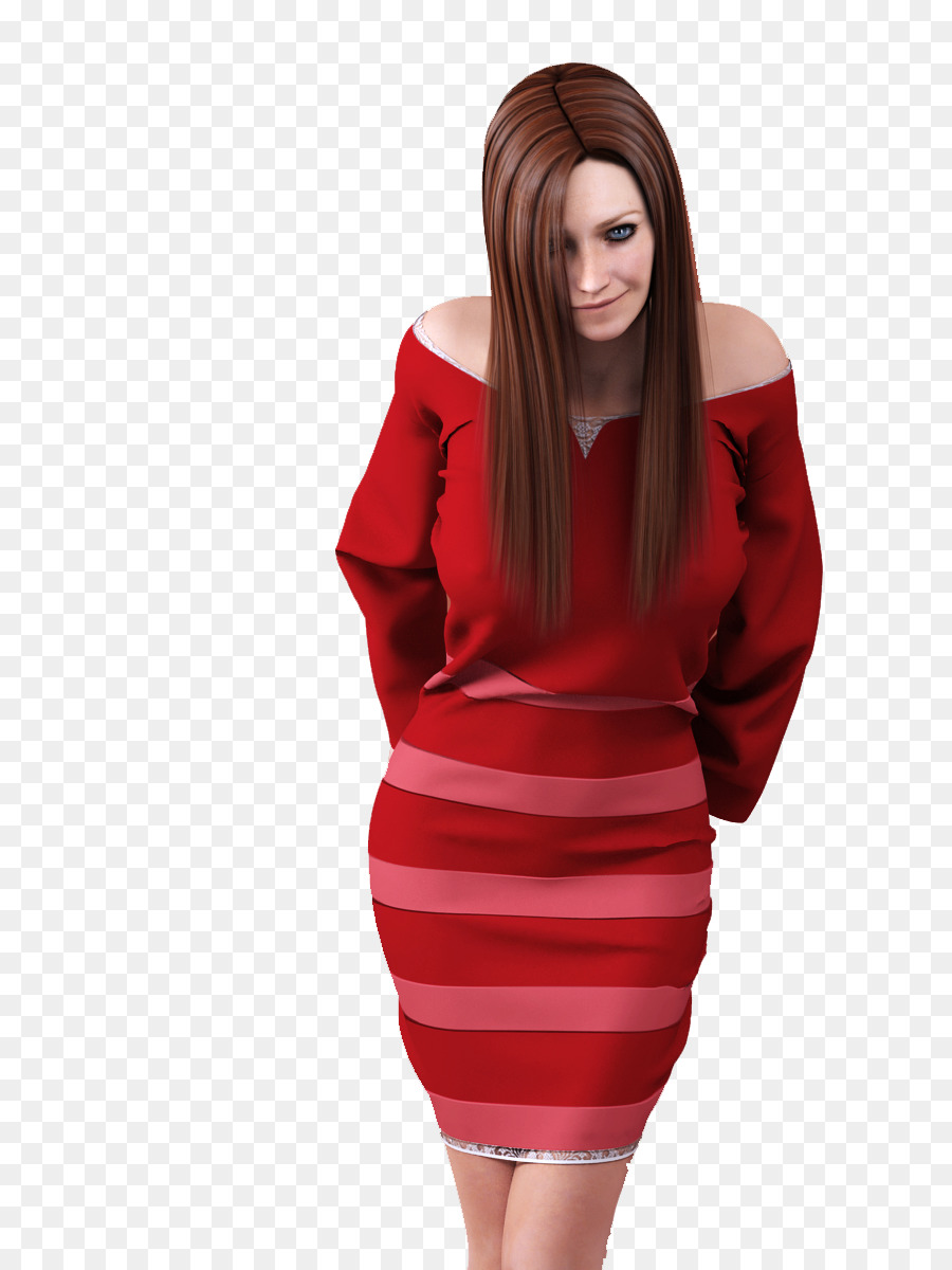 Femme En Robe Rouge，Femelle PNG