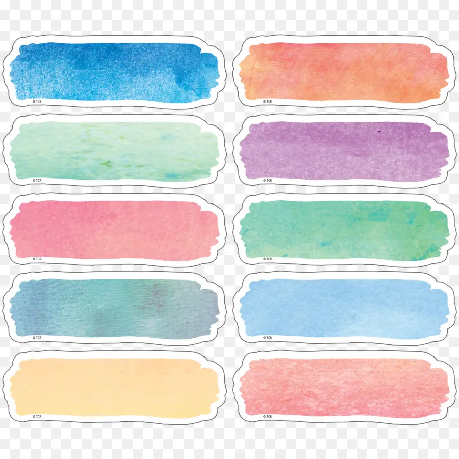 Étiquettes Colorées，Aquarelle PNG