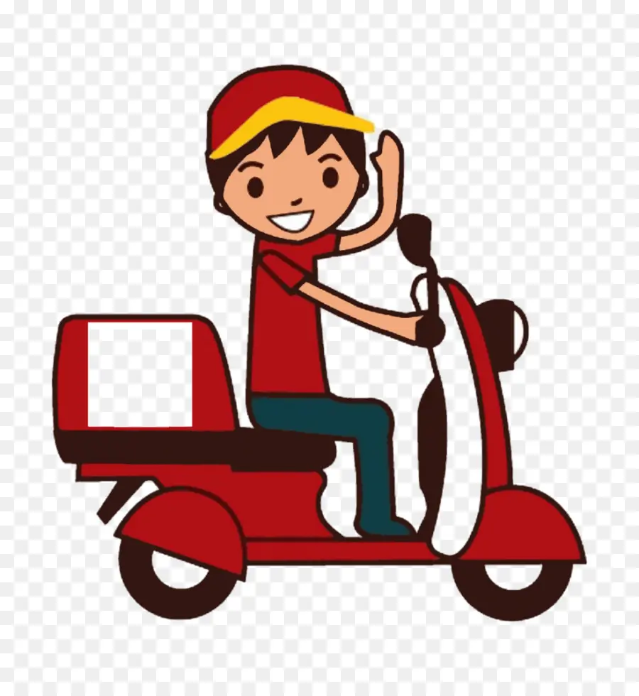 Scooter De Livraison Rouge，Livraison PNG