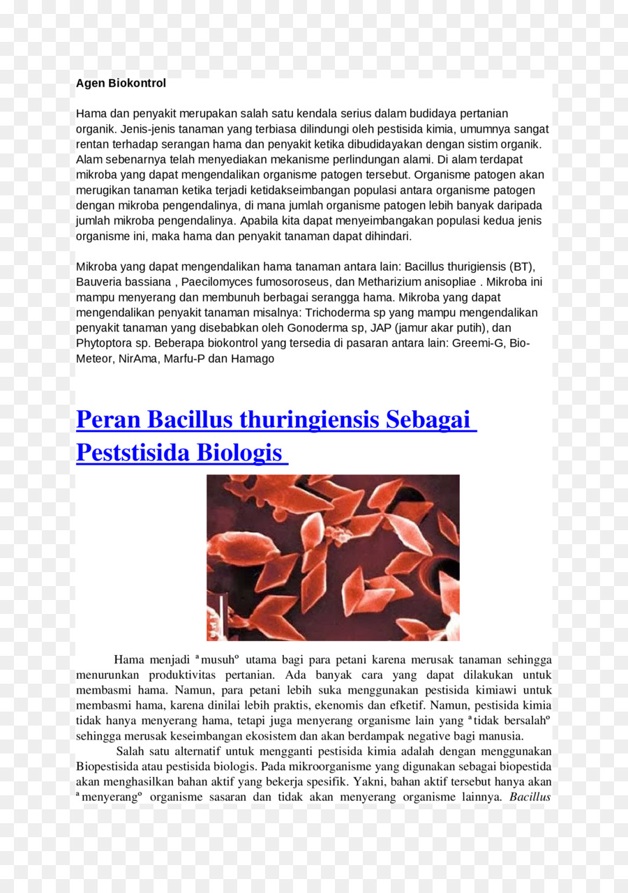 Bacillus Thuringiensis，Le Bacille De PNG