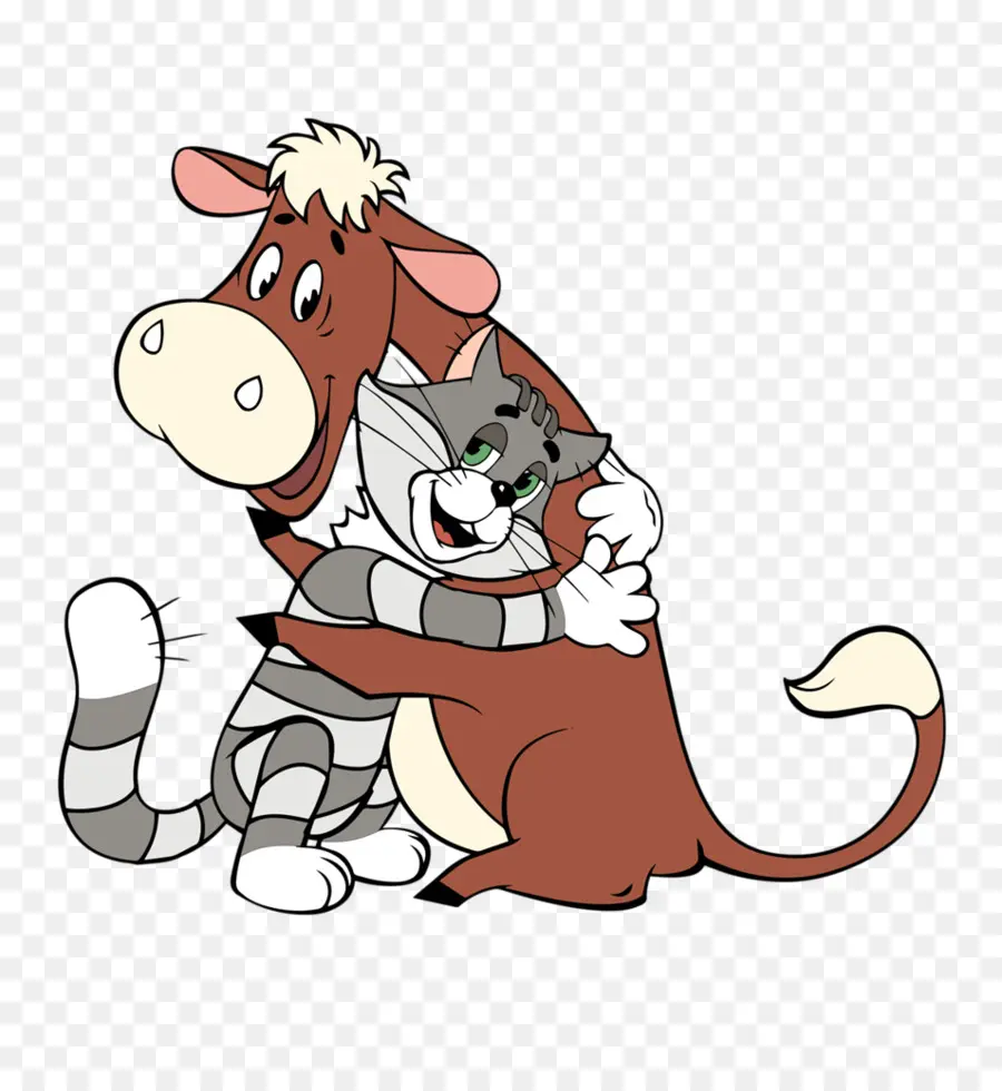 Vache Et Chat，Câlin PNG