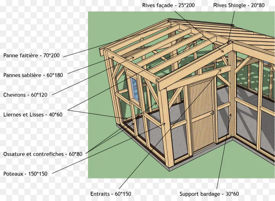 Ossature De Maison En Bois，Construction PNG