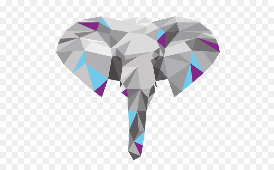 Éléphant Géométrique，Polygone PNG