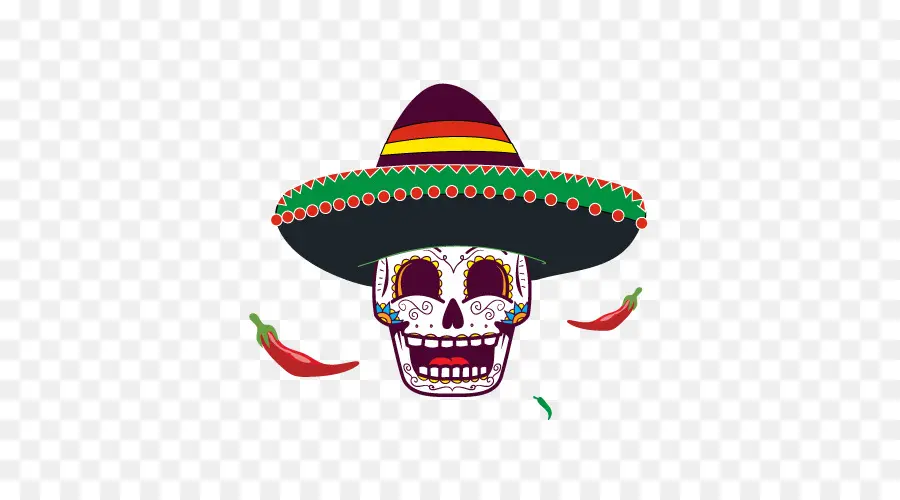 Crâne De Sucre，Sombrero PNG