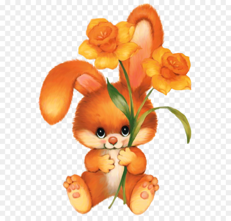 Lapin Orange，Fleur PNG