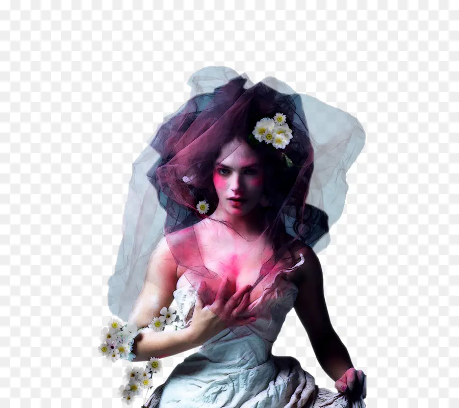 Femme Voilée，Fleurs PNG