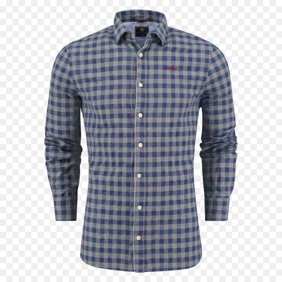 Chemise à Carreaux Bleue，Boutonné PNG