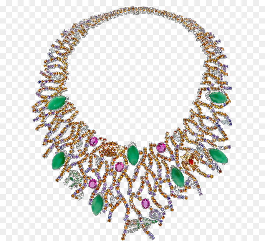 Collier De Pierres Précieuses Vertes，Chaîne PNG