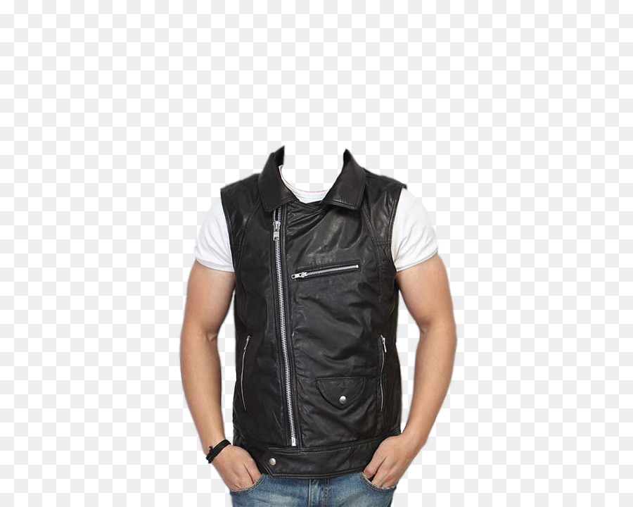 Gilet En Cuir Noir，Gilet PNG