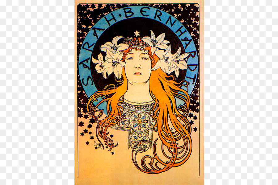 Sarah Bernhardt Poster，Art Nouveau PNG