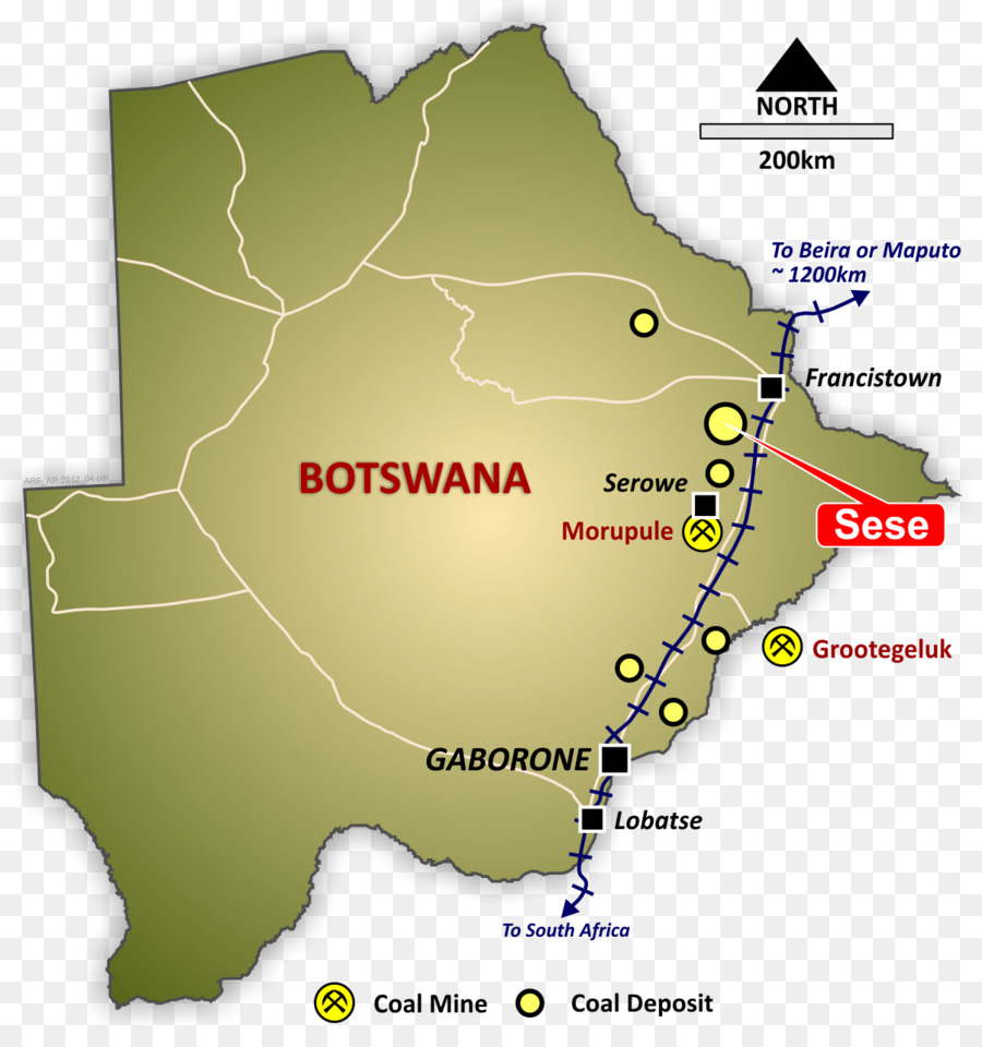 Carte Du Botswana，Pays PNG