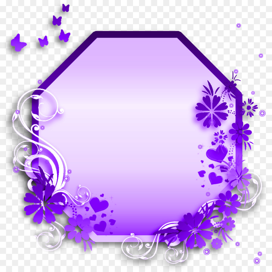 Cadre Décoratif，Violet PNG