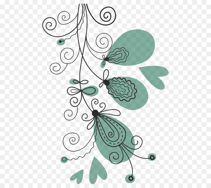 Design Floral，Turquoise PNG