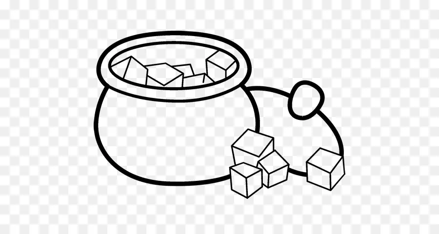 Pot De Morceaux De Sucre，Contour PNG