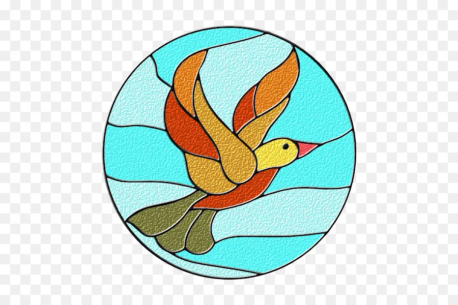 Oiseau En Vitrail，Coloré PNG