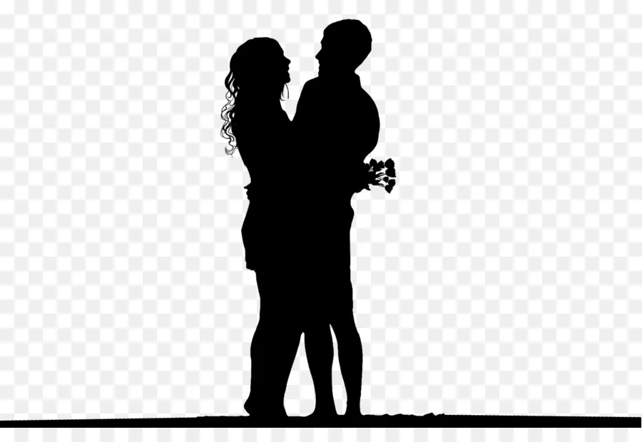 Silhouette De Couple，Amour PNG