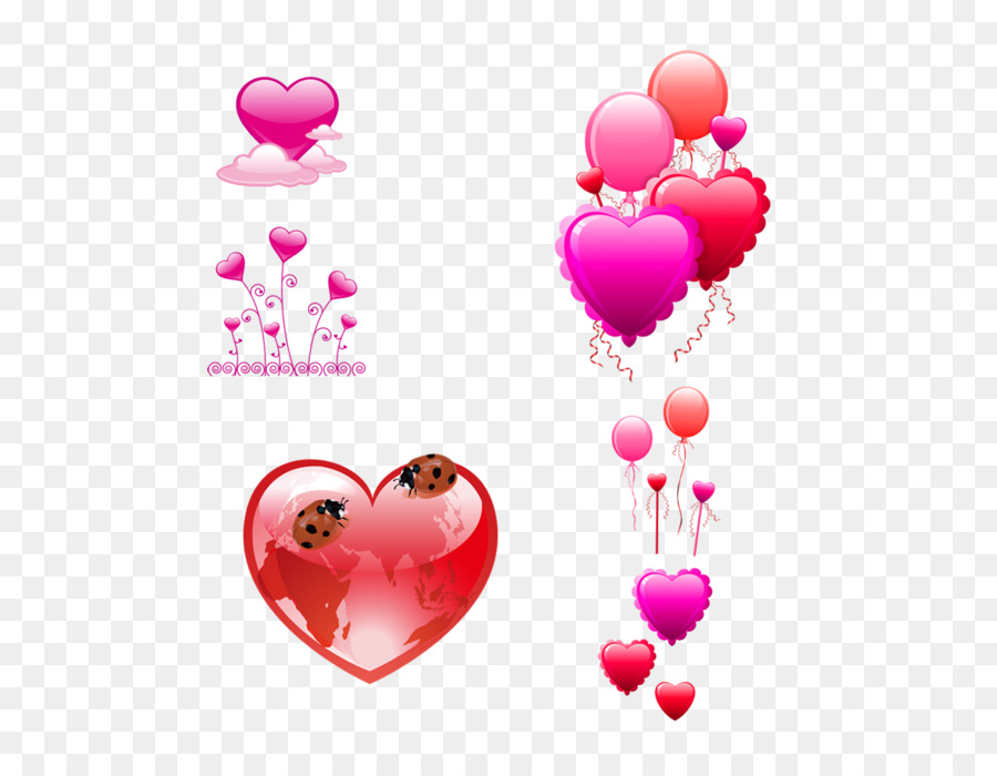 Ballons Coeur，Cœurs PNG