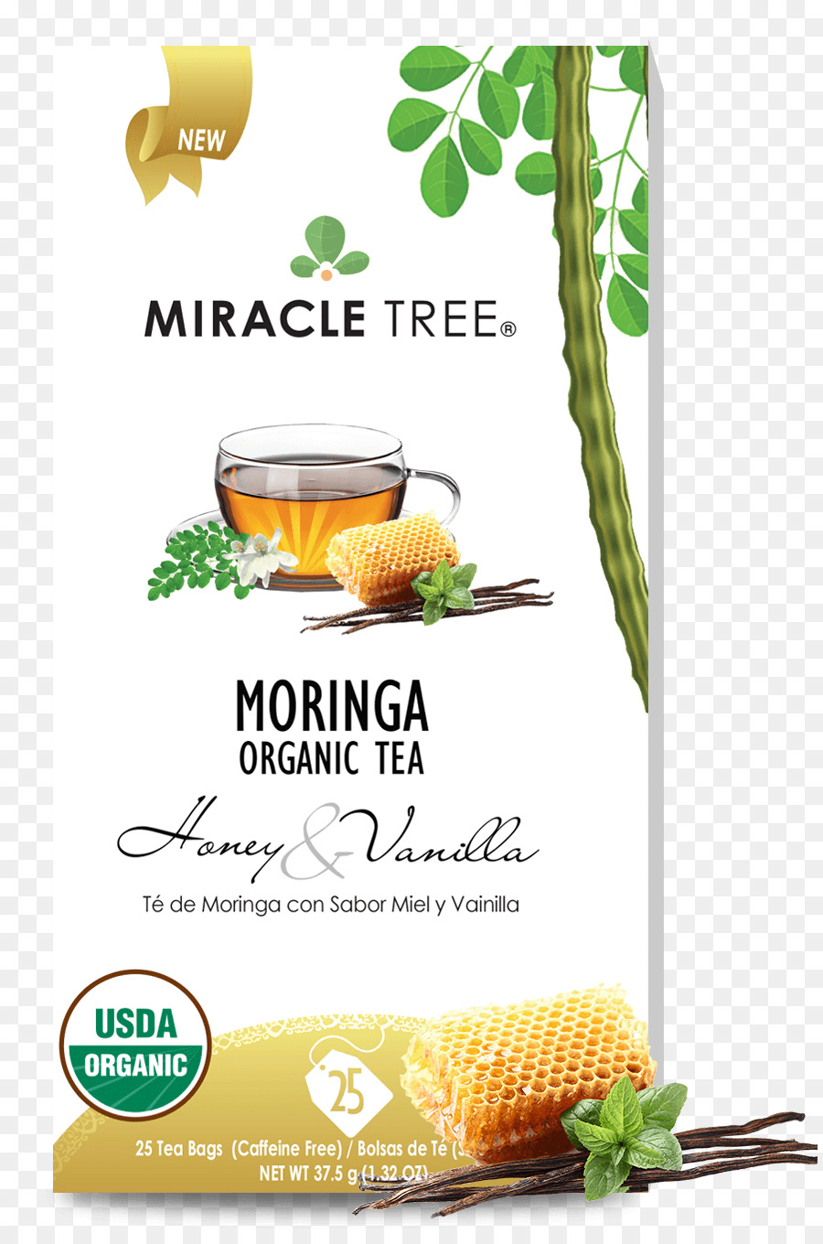 Thé Bio Moringa，Menthe PNG